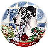Harlequin Dane Uncropped Dog Porcelain Ornament Pet Gift 'Santa. I Can Explain!'