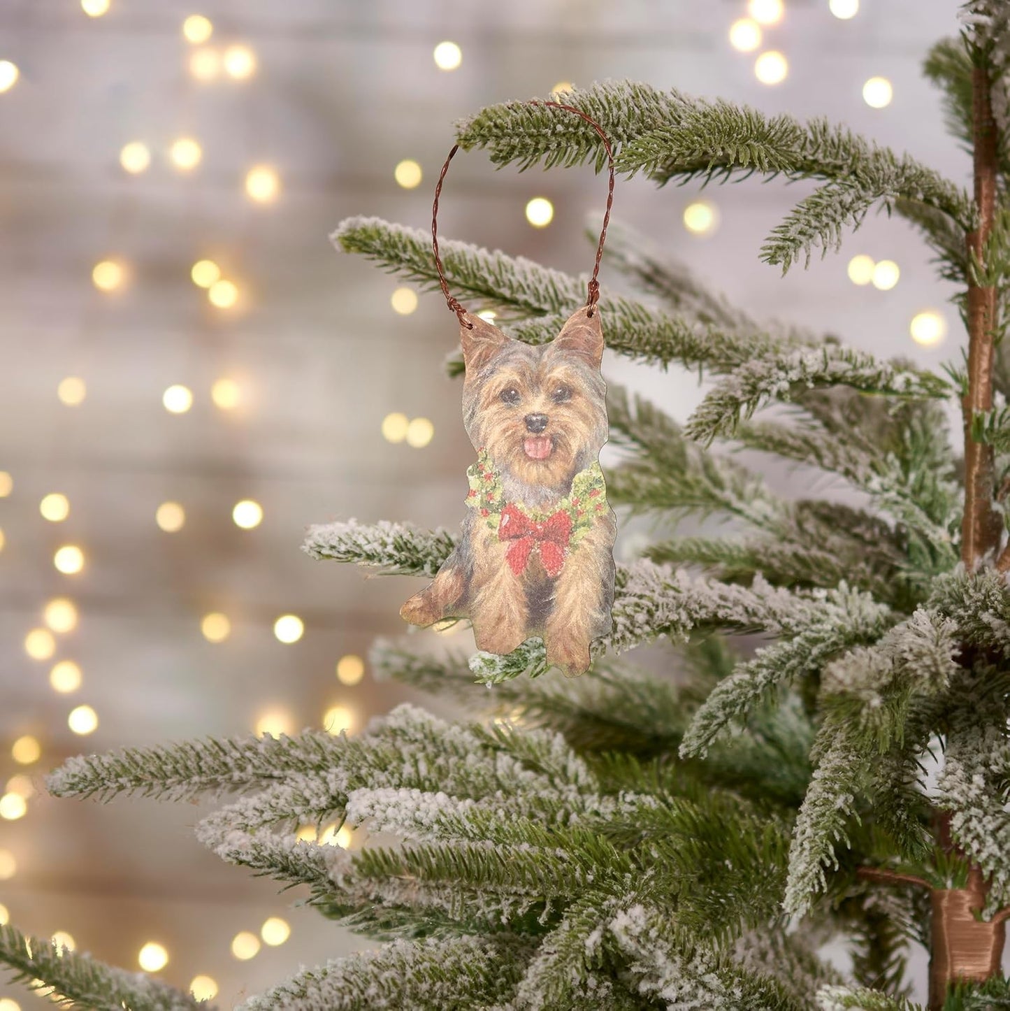Primitives By Kathy Yorkie with Holiday Wreath Wooden Christmas Ornament