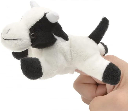 Unipak 1155CO Black and White Cow Plush Finger Puppet, 5-inch Length