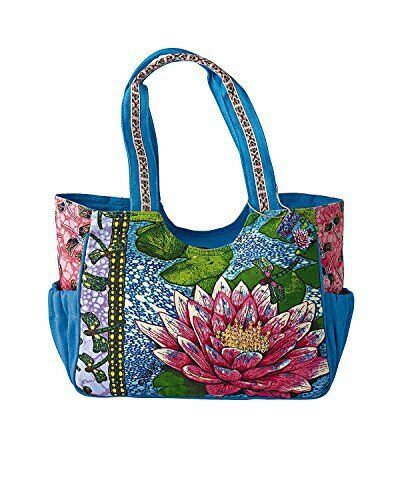 Messina Tropical Lily Pad Tote, Multi Blue, One Size
