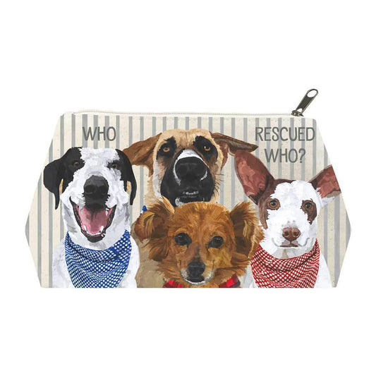 Paperproducts Design Who Rescued Who? Rescue Dogs Cotton Cosmetic Bag (Medium)