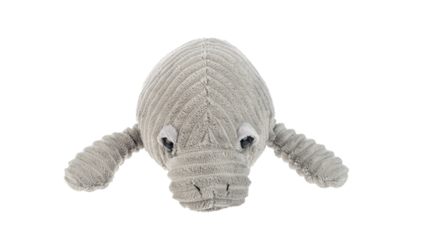 Ganz Ribbles Gray Manatee Corduroy Plush Stuffed Animal Toy, 13