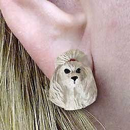 Conversation Concepts Poodle Gray Earrings Post