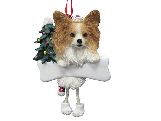 Papillon Ornament with "Dangling Legs" Hand Painted and Easily Personalized