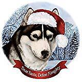 Holiday Pet Gifts Siberian Husky Black/White Brown Eyes Porcelain Ornament