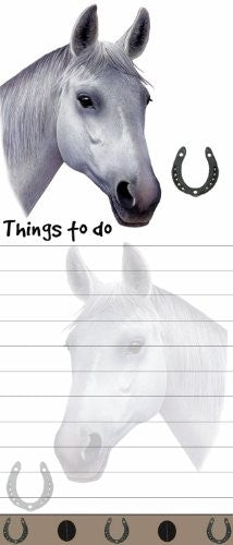 "Horse Magnetic List Pads" Uniquely Shaped Sticky Notepad Measures 8.5 by 3.5