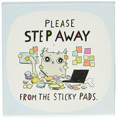 Cats at Work by Kathy Weller Please Step Away Memo Cube Notepad, 1.5" Thick