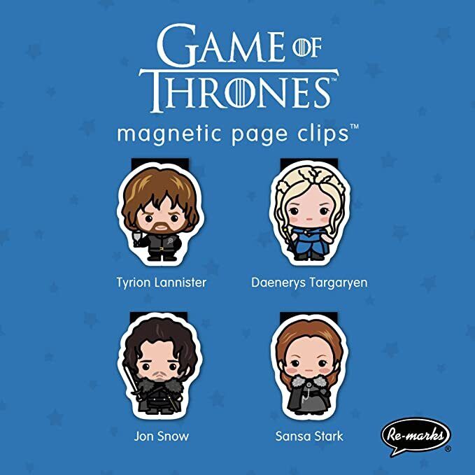 Re-marks Game of Thrones Illustrated Magnetic Page Clips, 2 packs, Set of 8