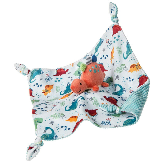 Mary Meyer Pebblesaurus Stuffed Animal Security Blanket, 13", Coral Dinosaur