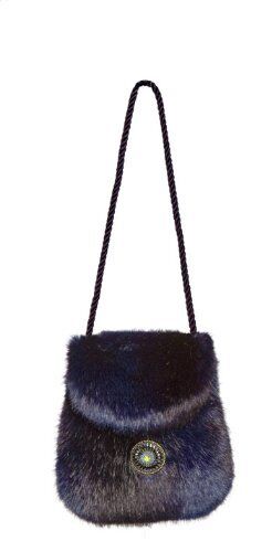 Rhapsody Midnight Blue Faux Fur Dress Wristlet Purse 7" by Christine Clarke