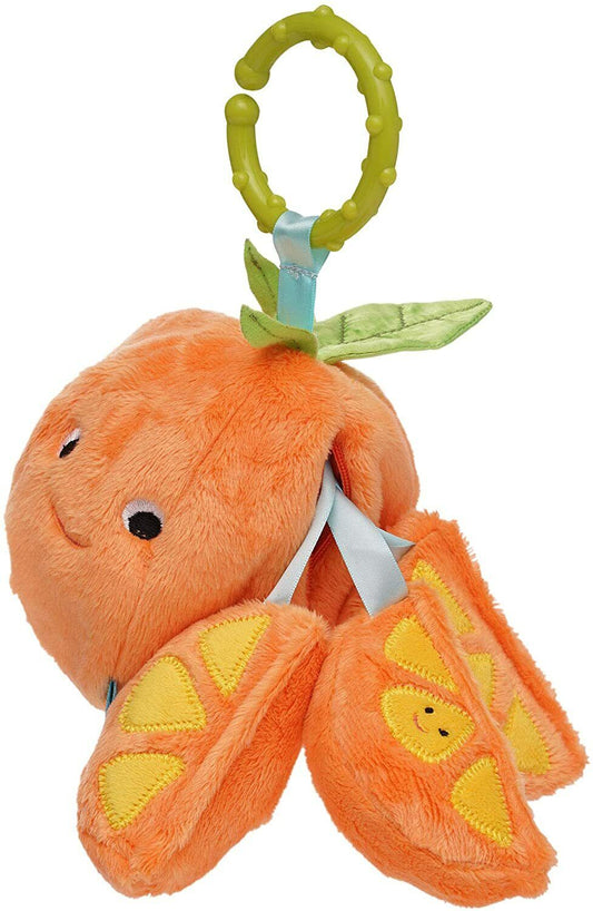 Manhattan Toy Mini-Apple Farm Orange Baby Take Along Activity Clip On, 4"