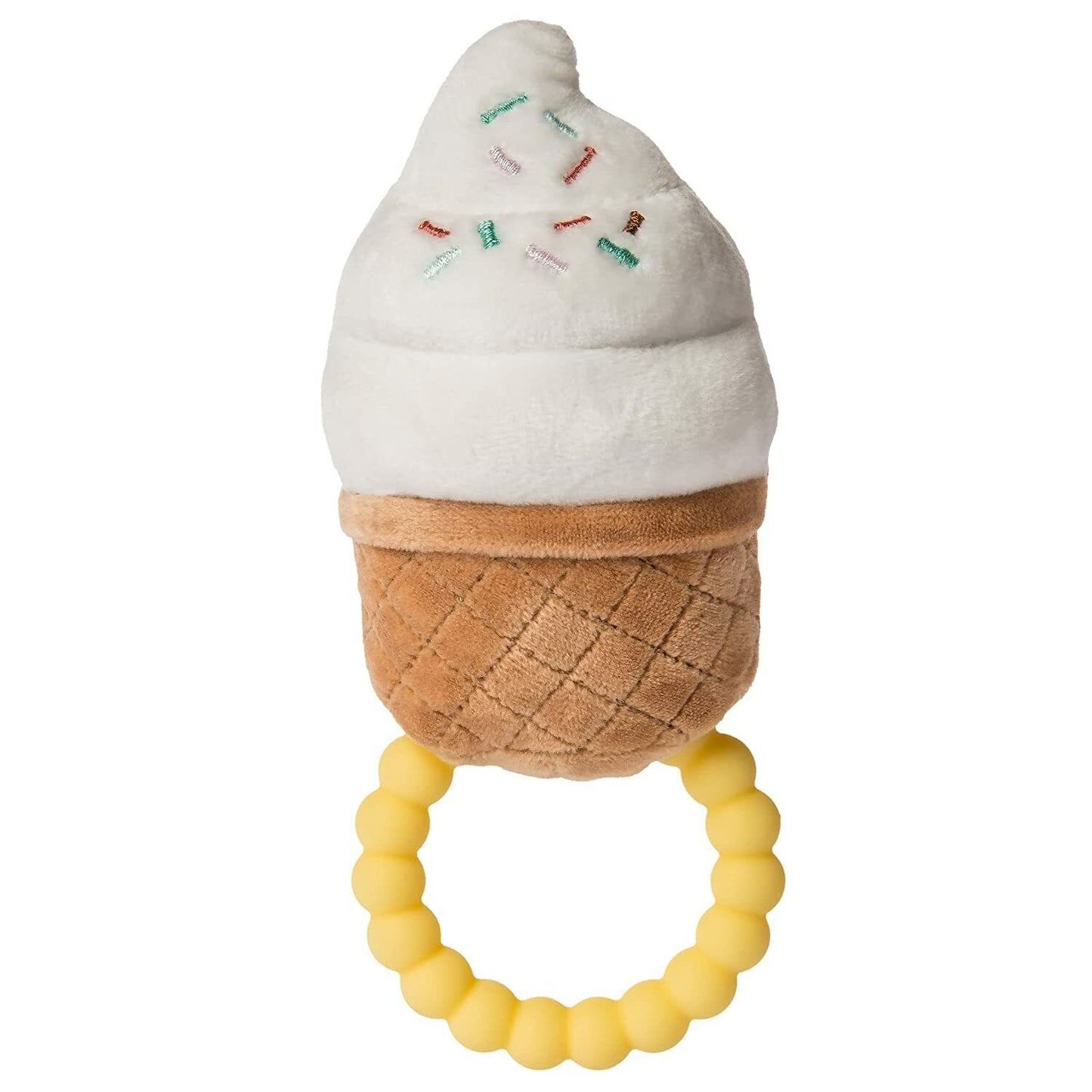 Mary Meyer Sweet Soothie Soft Baby Rattle with Teether Ring, 6-Inches, Ice Cream