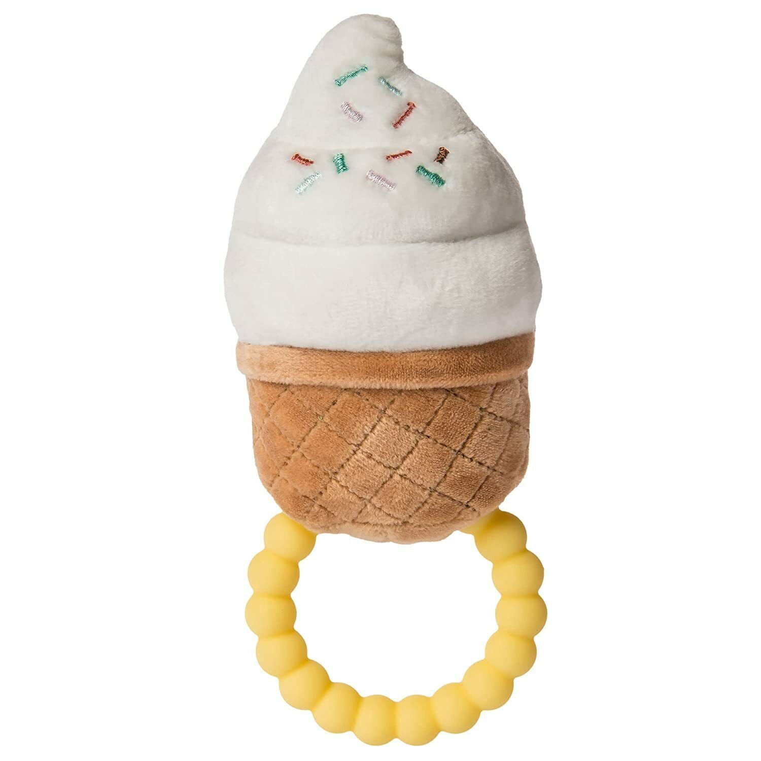 Mary Meyer Sweet Soothie Soft Baby Rattle with Teether Ring, 6-Inches, Ice Cream