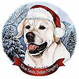Holiday Pet Gifts English White Lab Dog Santa Hat Porcelain Ornament