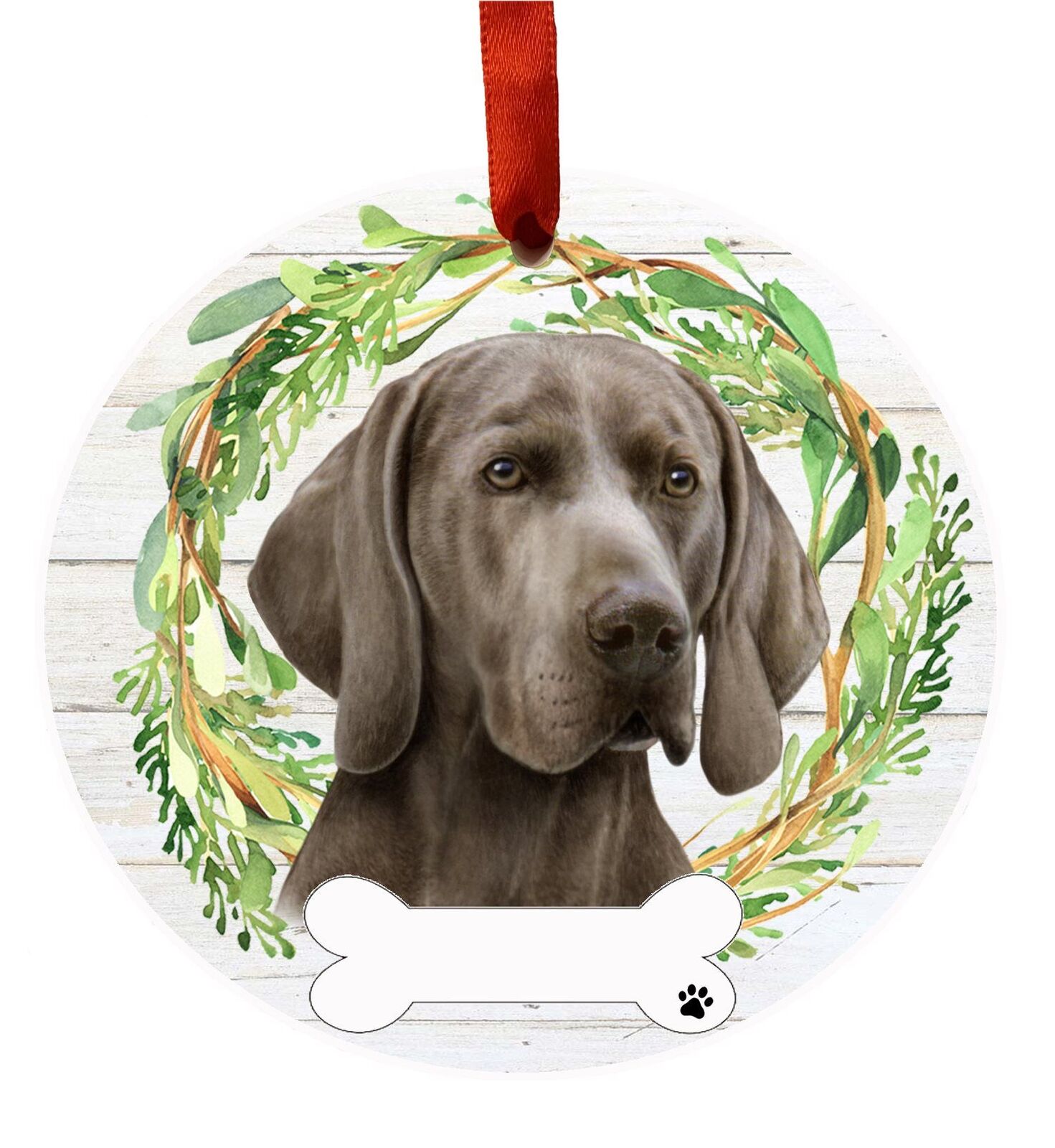 Weimaraner Ornament - E&S Pets - DIY Personalizable, Ceramic Round Ornament