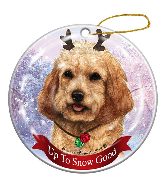 Holiday Pet Gifts Blonde Cockapoo Dog Porcelain Christmas Ornament