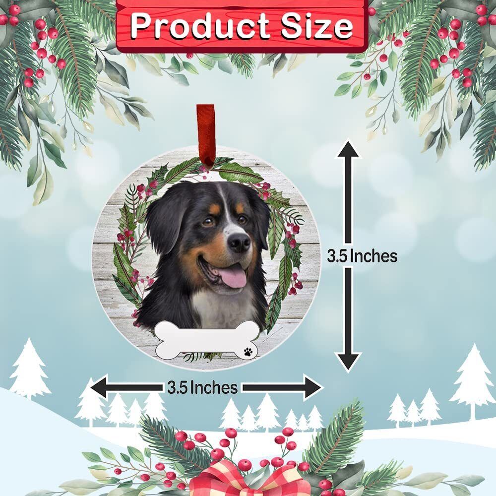 Bernese Mountain Ornament - E&S Pets, DIY Personalizable, Ceramic Round Ornament