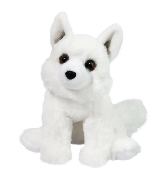 Douglas Mini Mistie Soft Arctic Fox Plush Stuffed Animal, 6" sitting