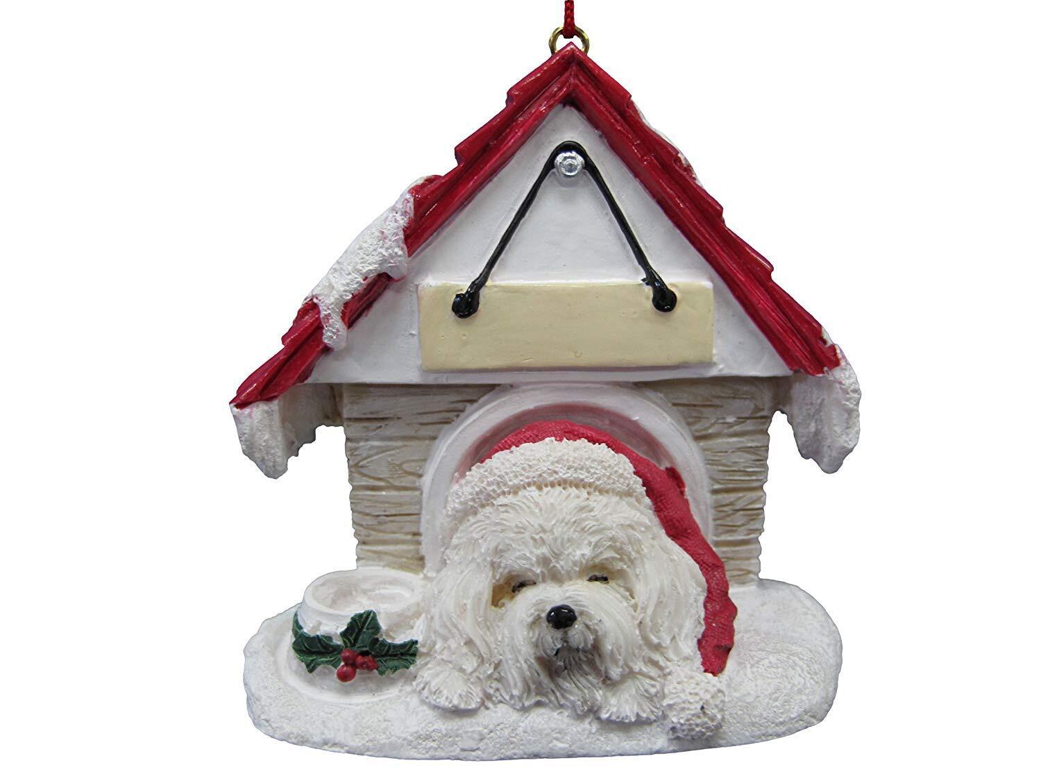 Bichon Frise Doghouse Ornament Hand Painted and Easily Personalized