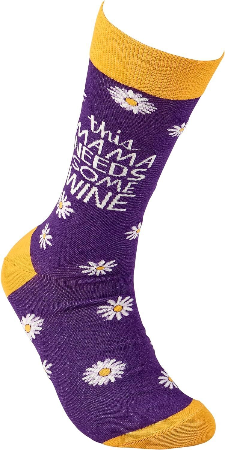 Primitives by Kathy Socks - This Mama Needs Wine, One Size, Unisex