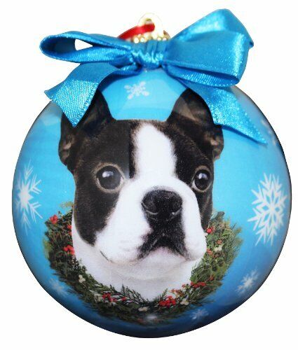 Boston Terrier Christmas Ornament Shatter Proof Ball Easy To Personalize