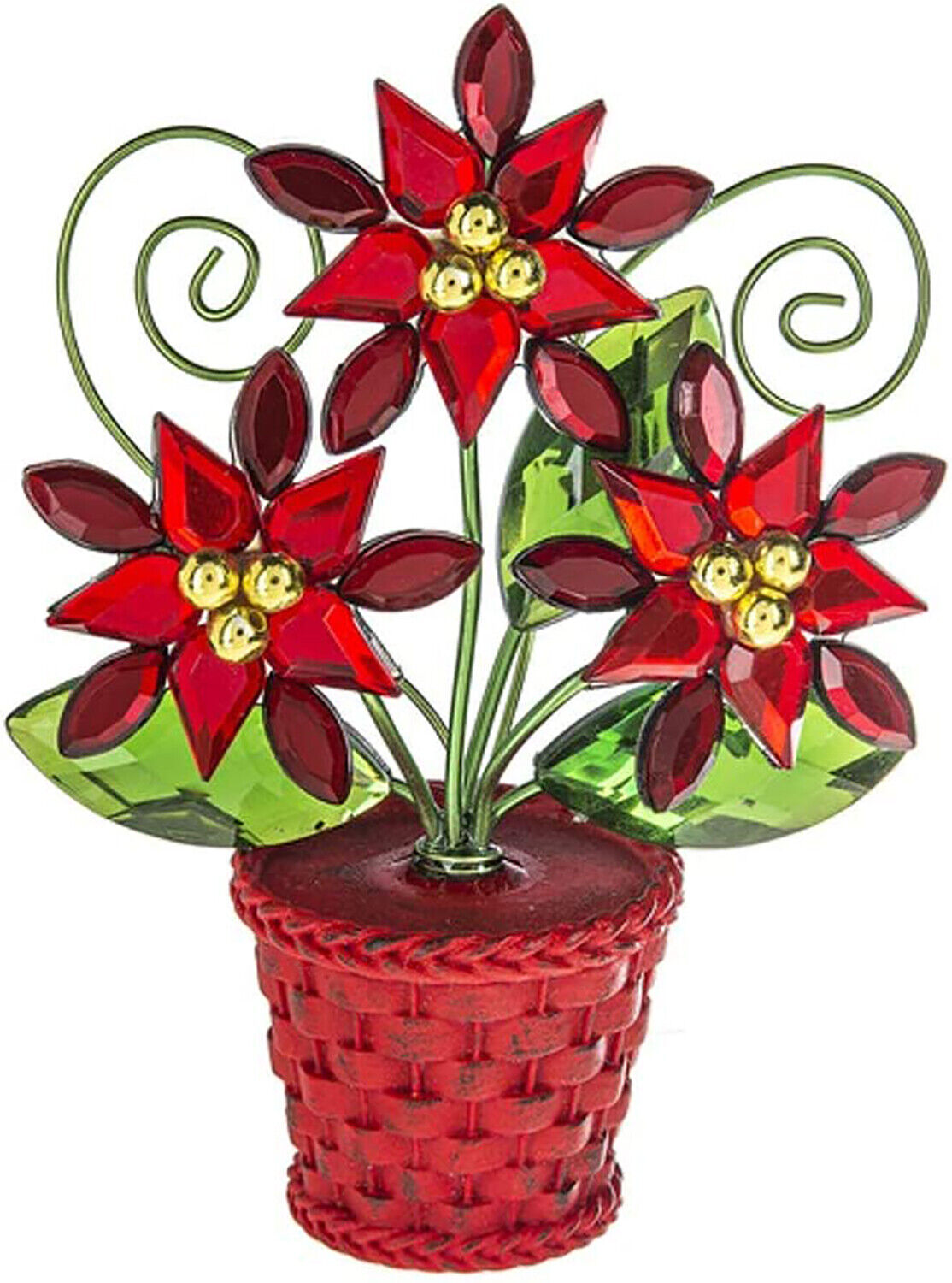 Ganz ACRYX-201 Poinsettia Planter Posy Pot[TM] Figurine, 4-inch Height
