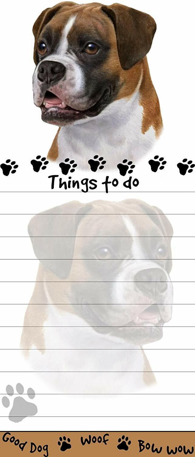 "Boxer, Uncropped Magnetic List Pads" Uniquely Shaped Sticky Notepad