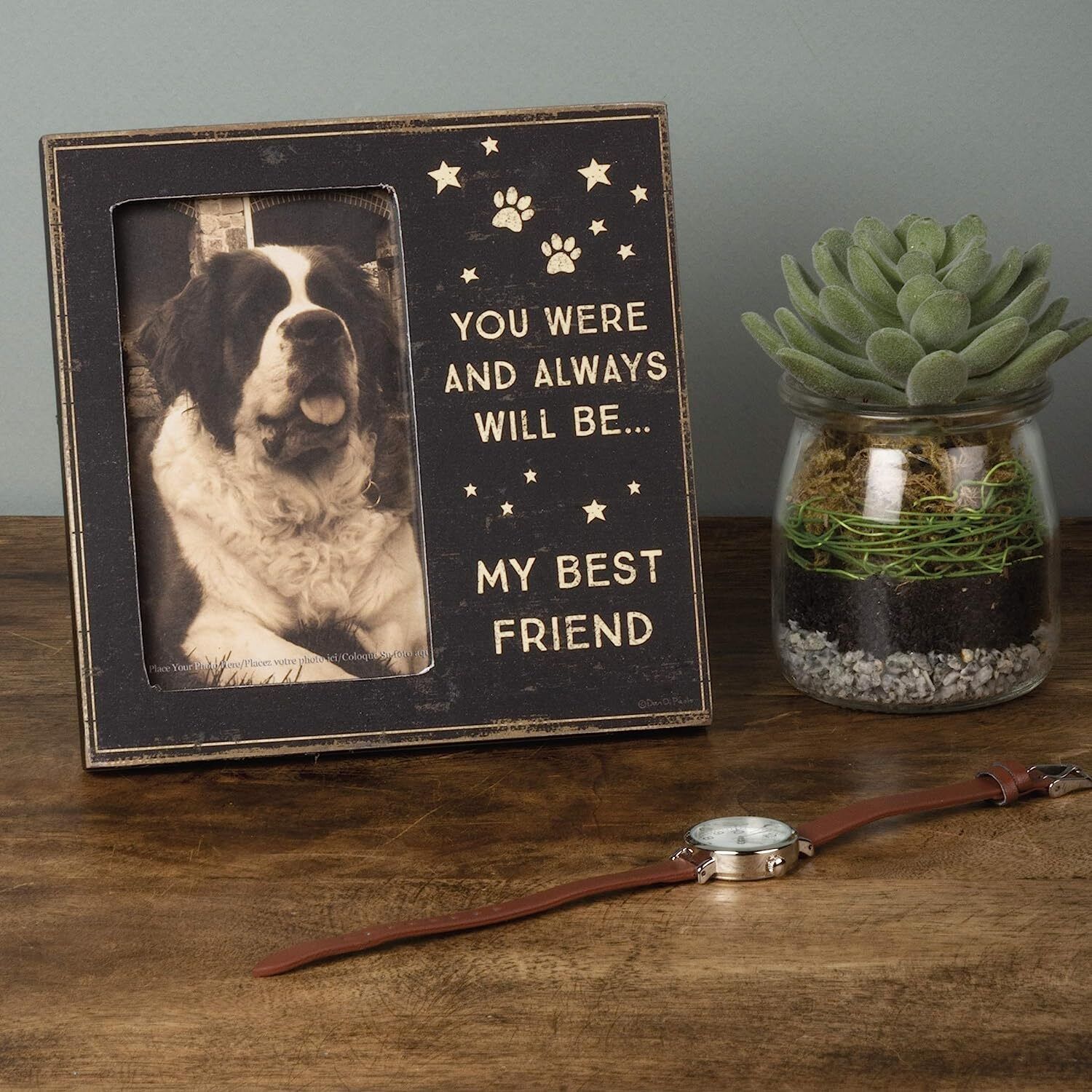 Primitives by Kathy Pet Memorial Photo Frame, 6" x 6", My Best Friend Always