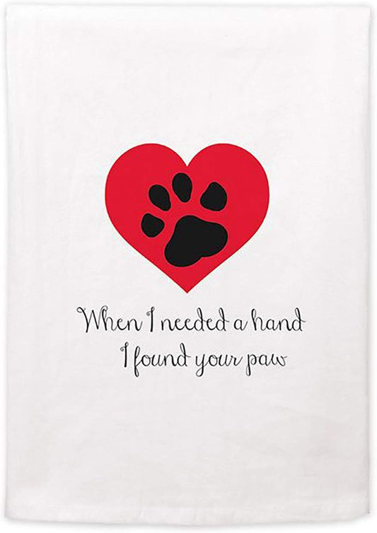 Mariasch Studios Kitchen Dish Towel - When I Needed a Hand I Found Your Paw