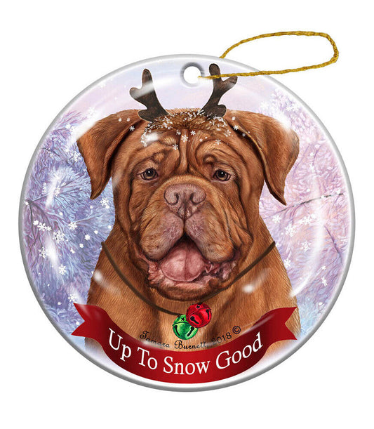 Holiday Pet Gifts Dogue de Bordeaux Dog Porcelain Christmas Ornament