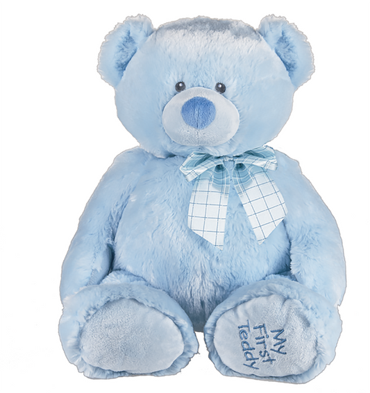 Ganz My First Teddy Plush, 19", Baby Boy Blue Plush Stuffed Animal Toy