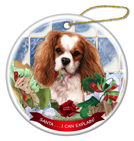 Blenheim Cavalier King Charles Dog Porcelain Hanging Ornament Pet Gift