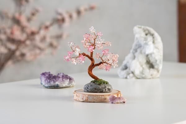 Ganz Crystal Expressions Acrylic Cherry Blossom Beaded Tree Figurine, 5.25"