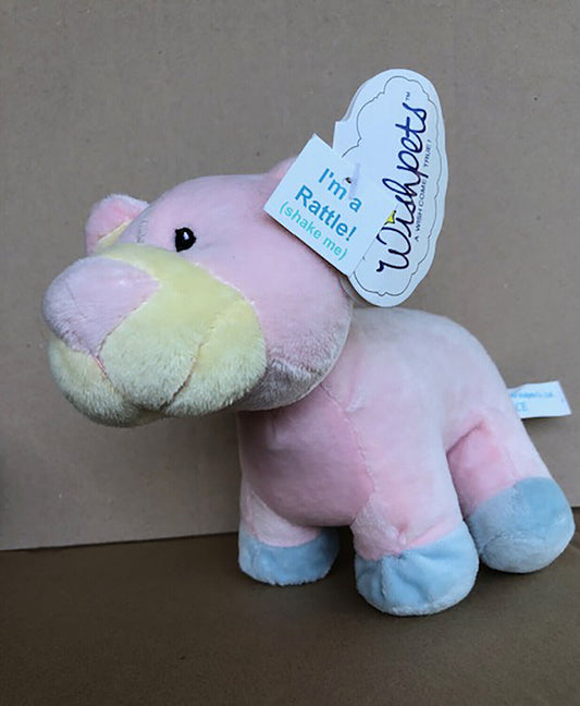 Wishpets 8" Pink Bear Baby Zoo Animals with Rattle