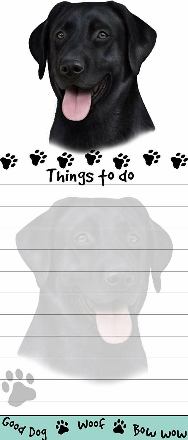 "Black Labrador Magnetic List Pads" Uniquely Shaped Sticky Notepad