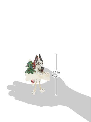 Harlequin Great Dane Ornament "Dangling Legs" Hand Painted Easily Personalized
