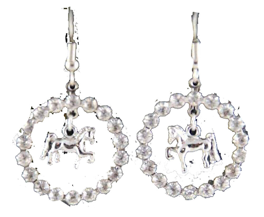 Finishing Touch Crystal Ring Saddlebred Fish Hook Earrings - Silver Finish