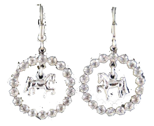 Finishing Touch Crystal Ring Saddlebred Fish Hook Earrings - Silver Finish