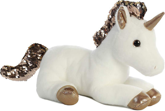 Aurora 11" Shimmers Rose-Gold Unicorn Plush Stuffed Animal Toy