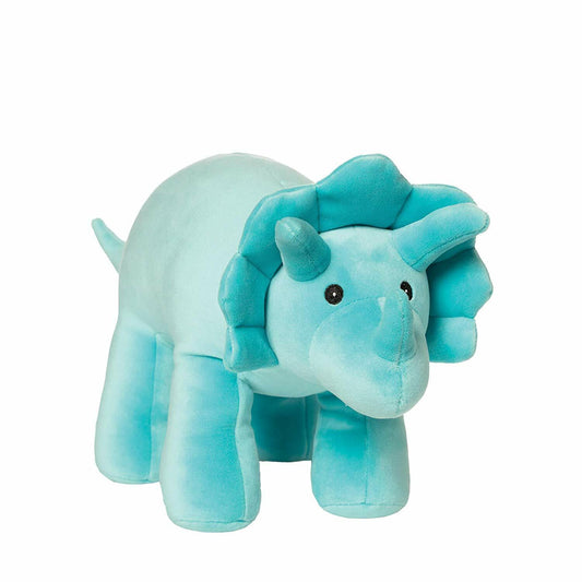 Manhattan Toy Spike Velveteen Triceratops Dinosaur Stuffed Animal, 9.5", Aqua