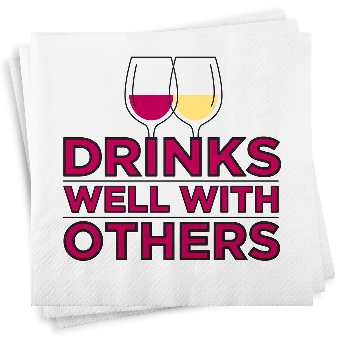 Chris's Stuff Wine Beverage Paper Napkins, Set of 25, Drinks Well w Others