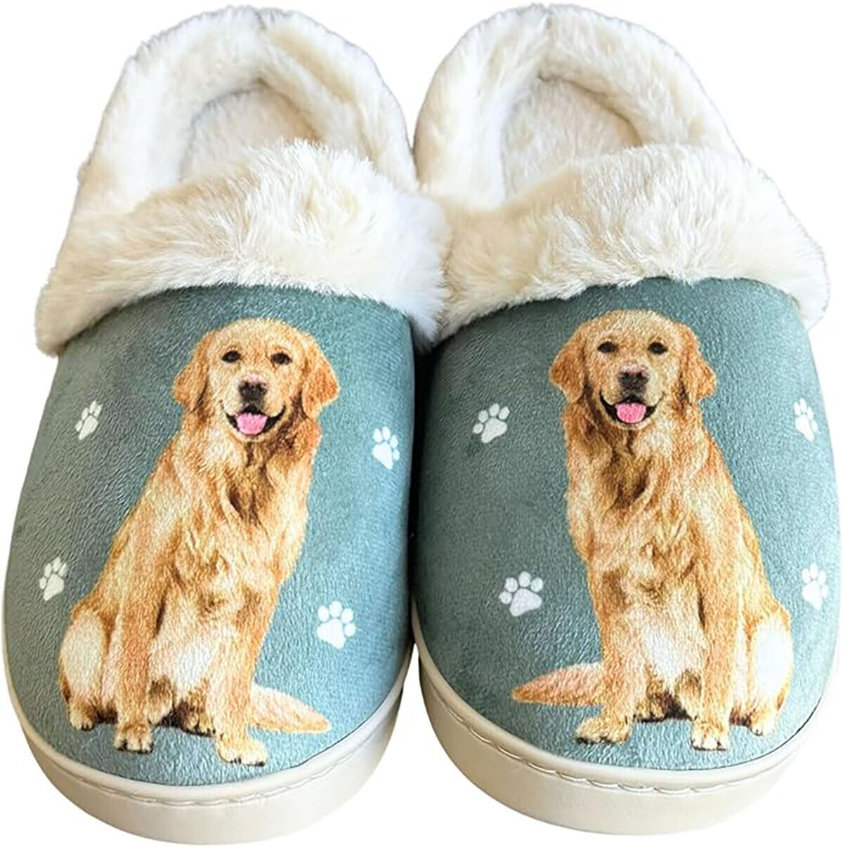 E&S Pets Golden Retriever Snugg Slippers for Pet Lovers - Memory Foam, L/XL
