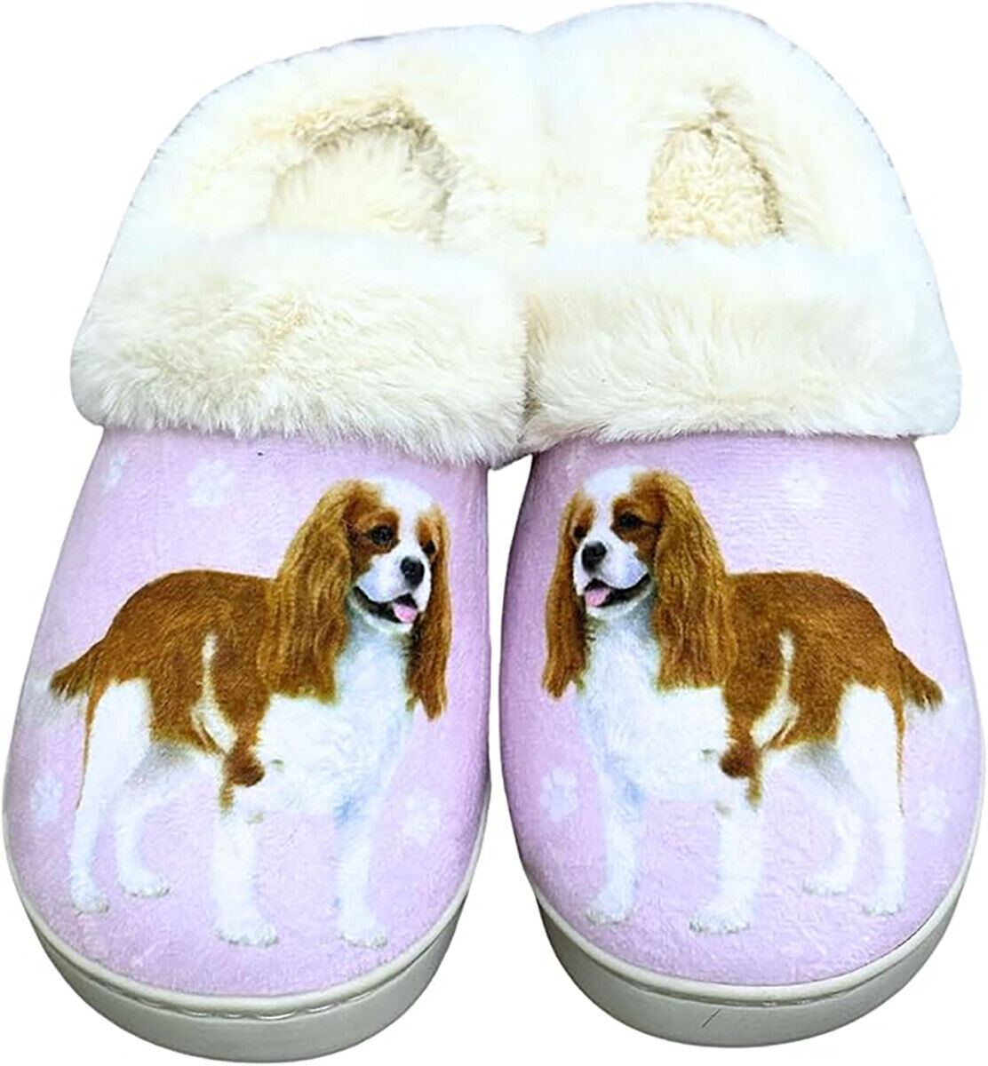 E&S Pets Cavalier King Charles Snugg Slippers for Pet Lovers - Memory Foam, L/XL