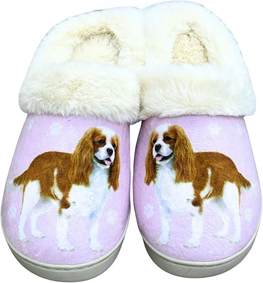 E&S Pets Cavalier King Charles Snugg Slippers for Pet Lovers - Memory Foam, L/XL