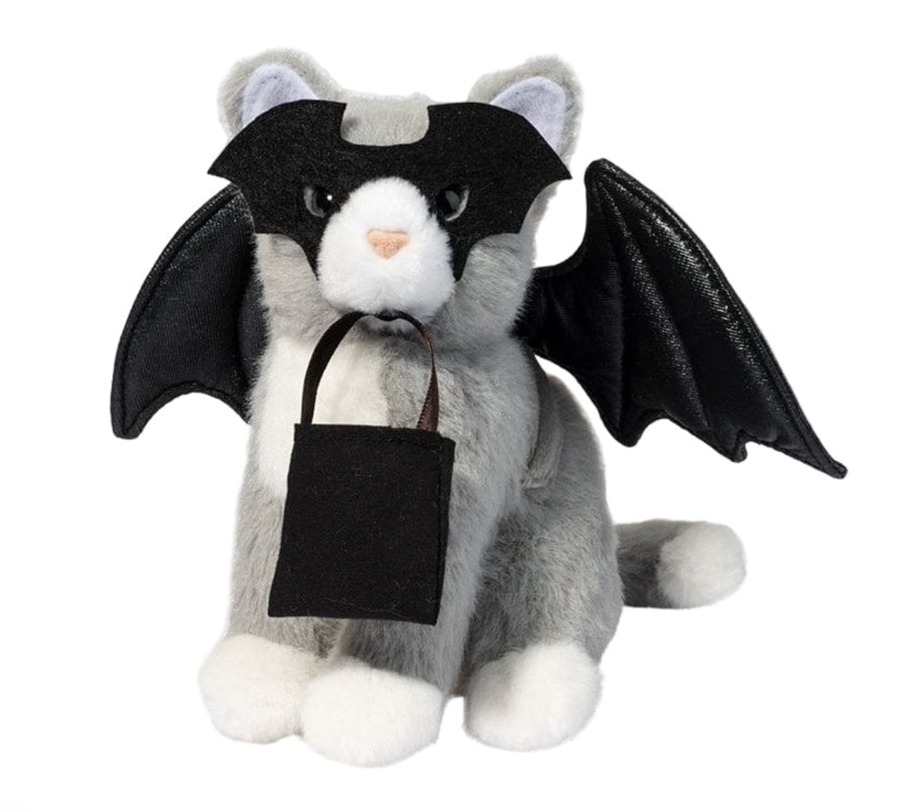 Douglas Mini Bat Cat Gray with Wings and Treat Bag Plush Stuffed Animal Toy, 6"