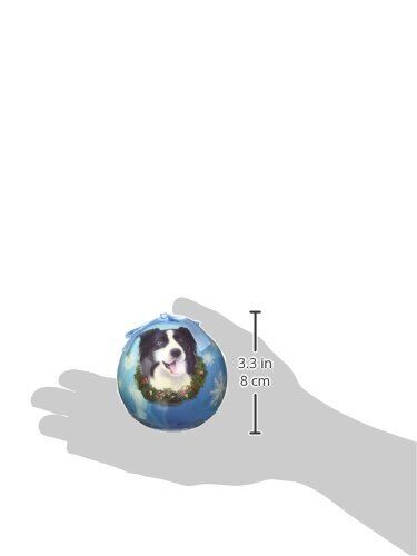 "Border Collie Christmas Ornament" Shatter Proof Ball Easy To Personalize