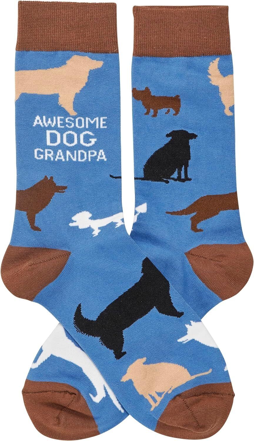 Primitives by Kathy Socks - Awesome Dog Grandpa Socks, One Size, Unisex