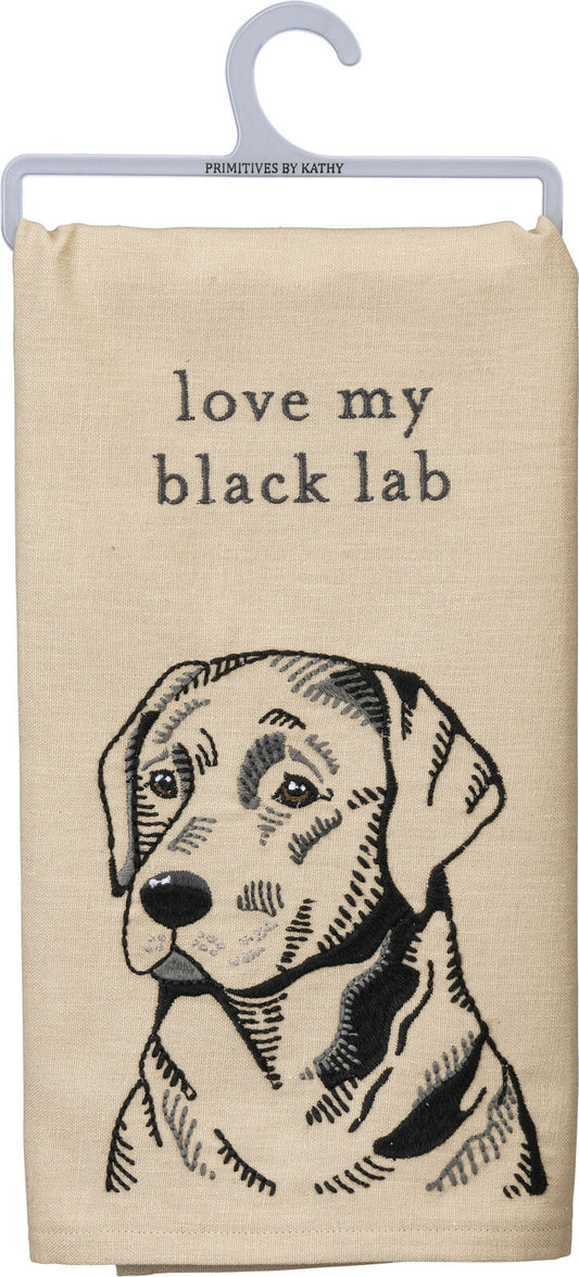 Primitives by Kathy Love My Black Lab Dish Towel, 26"