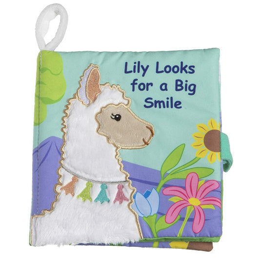 Mary Meyer Soft Cloth Book with Crinkle Paper and Squeaker, 6-Inches, Lily Llama