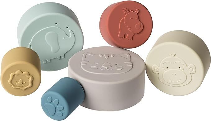 Mary Meyer Baby Toddler Toys Simply Silicone Stacking Cups for 6+ Months,11"